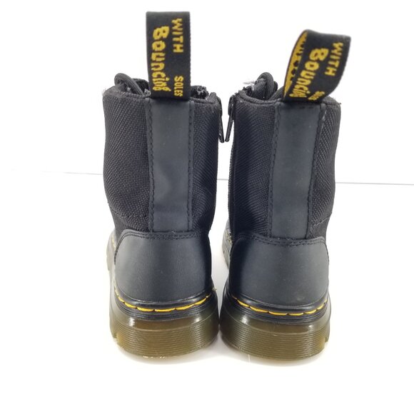 Dr. Martens Doc Combs J Combat Lace Up Boots Canvas Zip Black Youth Kids Size 1 - Picture 3 of 9